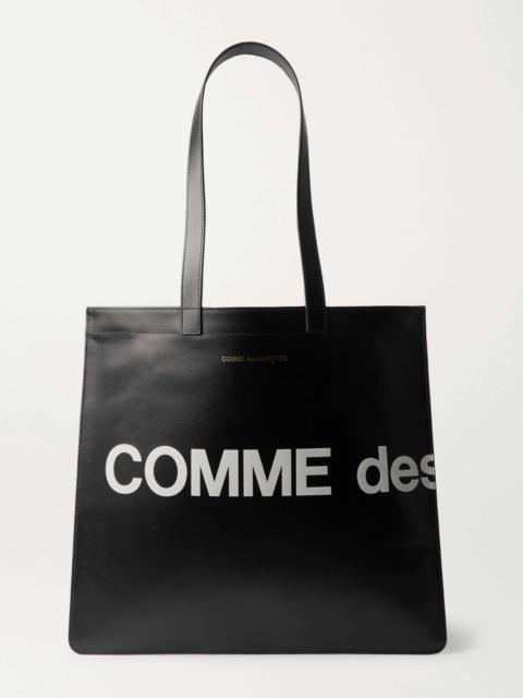 Comme Des Garçons Logo-Print Leather Tote Bag