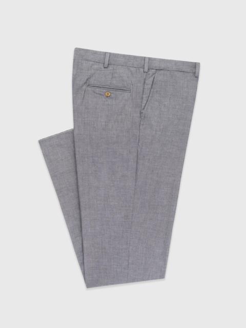 J. PRESS MADE-IN-USA NAVY COTTON CHAMBRAY TROUSERS