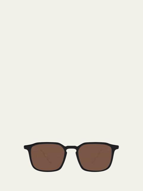 BARTON PERREIRA Men's Raymond Keyhole-Bridge Acetate Rectangle Sunglasses
