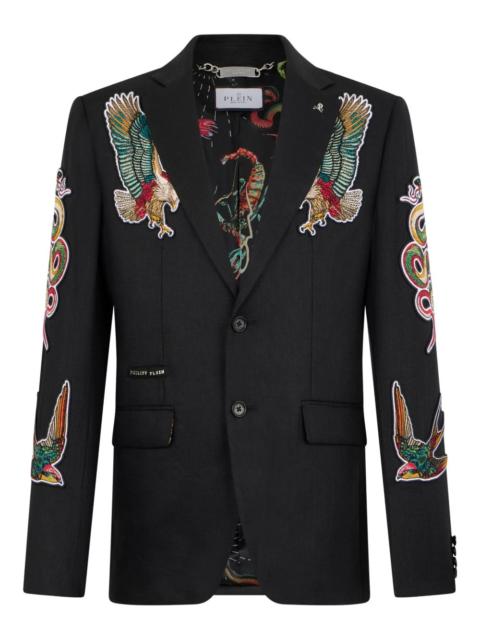 PHILIPP PLEIN embroidered-tattoo blazer