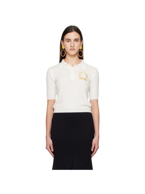 Moschino Off-White Laurel Crown Logo Polo
