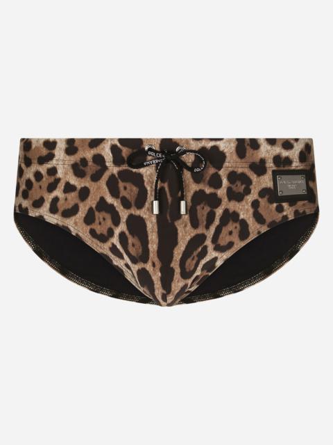 Dolce & Gabbana Leopard-print swim briefs