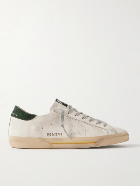 Golden Goose Superstar Suede-Trimmed Distressed Leather Sneakers