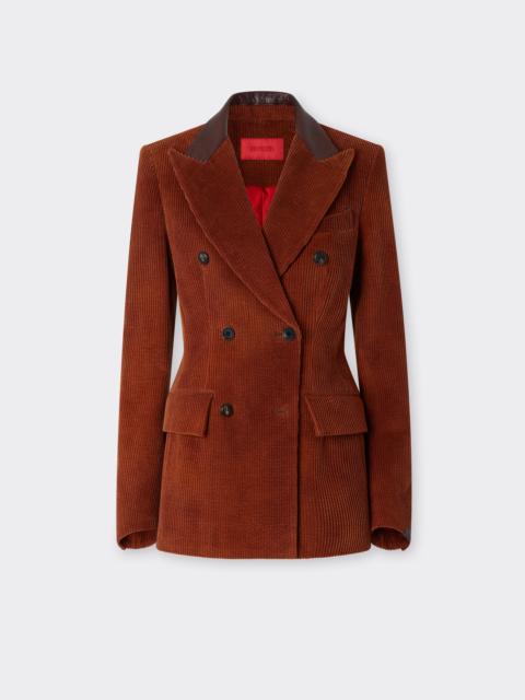 Ferrari Double-breasted blazer in ribbed velvet