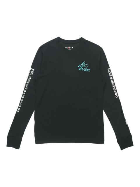 Air Jordan Embroidered Alphabet Printing Casual Sports Round Neck Long Sleeves Black DC6647-010