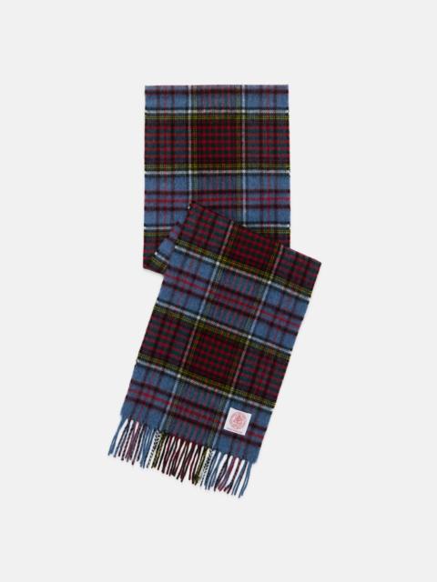 J. PRESS MADE-IN-ENGLAND BLUE VINTAGE STEWART TARTAN MERINO WOOL SCARF