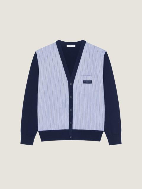 Givenchy STRIPED CARDIGAN IN COTTON WITH GROS GRAIN DETAIL