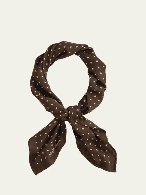 Ralph Lauren Men's Cashmere and Silk Polka Dot Handkerchief