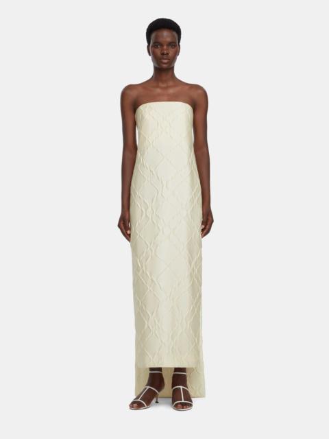 EMILIA WICKSTEAD Hattie Strapless Dress In Ivory Geometric Jacquard