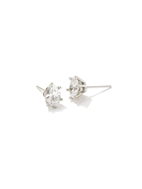 KENDRA SCOTT Cailin Silver Crystal Stud Earrings in White CZ