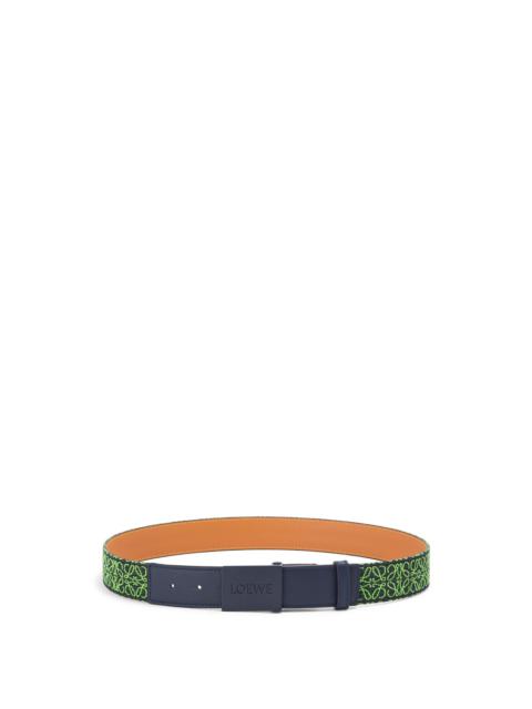 Loewe Plaque belt in Anagram jacquard and calfskin