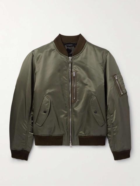 TOM FORD Leather-Trimmed Shell Bomber Jacket