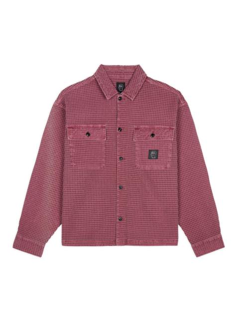BRAIN DEAD Waffle Button Front Shirt - Raspberry
