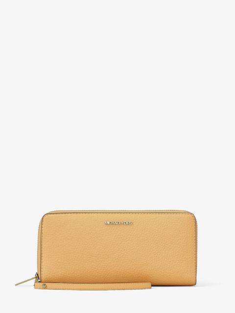 MICHAEL KORS Jet Set Travel Large Pebbled Leather Wristlet