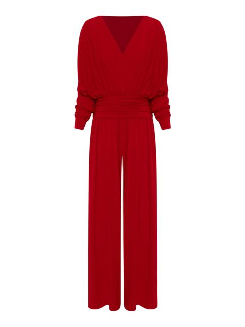ANDRES OTALORA Comienzos Gathered Jumpsuit red