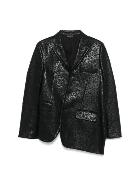 embossed asymmetric blazer