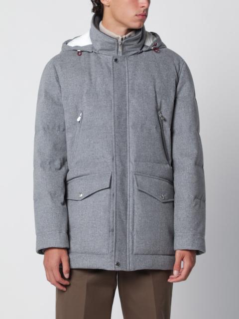Brunello Cucinelli Light grey wool parka