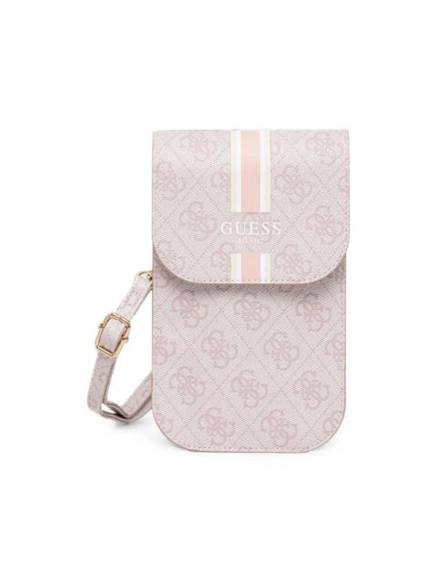 GUESS USA logo-print striped-detail phone bag