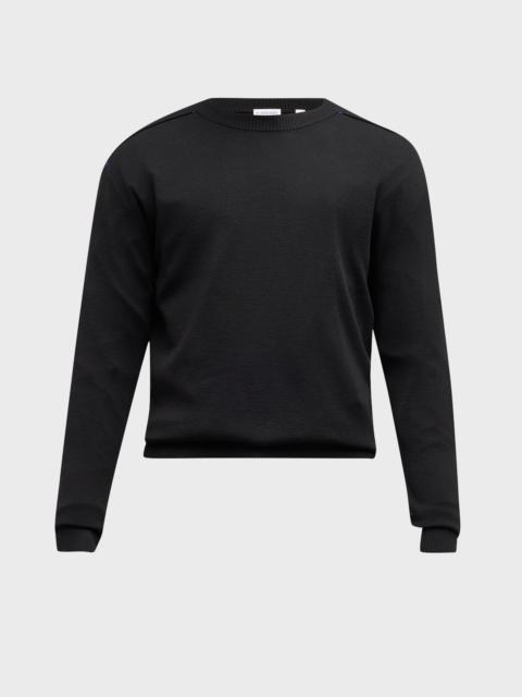 Men's Embroidered-Back Wool Sweater