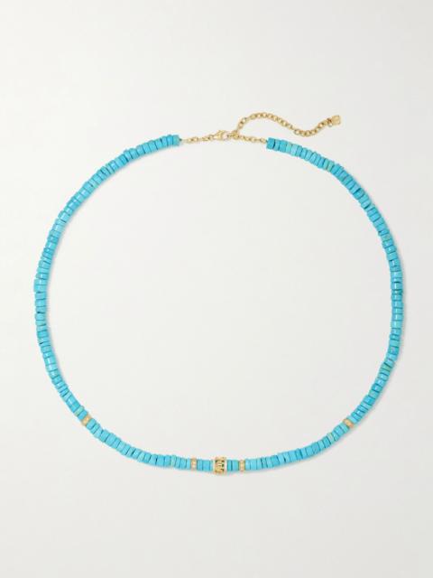 SYDNEY EVAN Lucky Icon 14-karat gold, turquoise and diamond necklace Turquoise