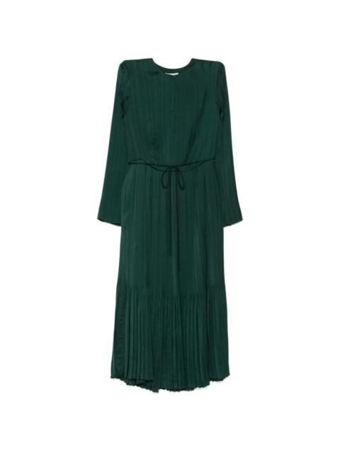 pleated midi dress