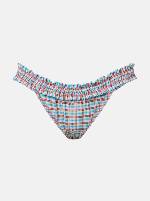 FAITHFULL Esterel checked ruffled bikini bottoms