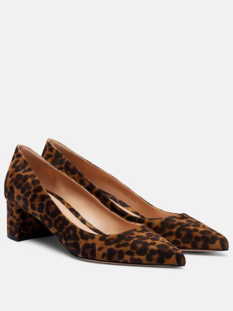 Piper 45 leopard-print suede pumps