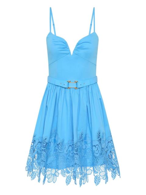 REBECCA VALLANCE Montreux lace-belted mini dress