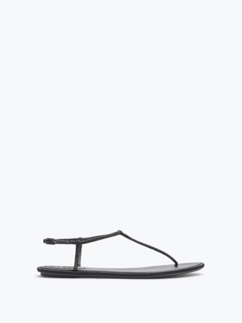 RENE CAOVILLA Diana Black Flat Sandal 10