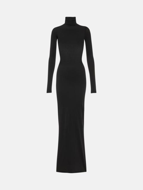 Turtleneck jersey maxi dress