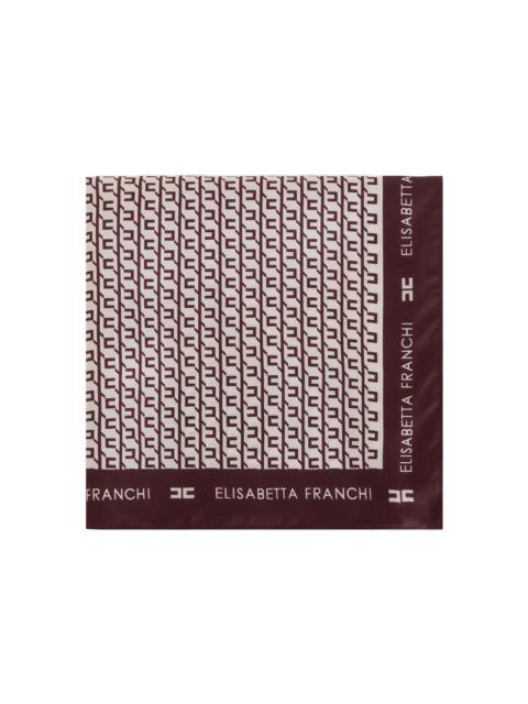 ELISABETTA FRANCHI square printed silk scarf