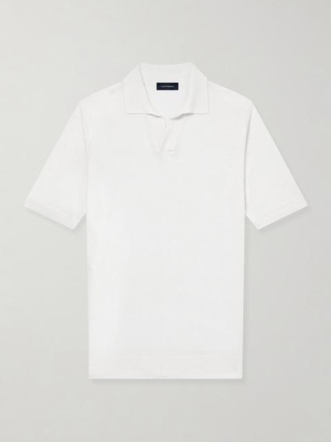 THOM SWEENEY Linen and Cotton-Blend Polo Shirt