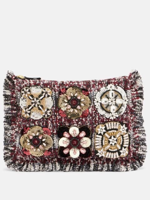 La DoubleJ Small embroidered jacquard pouch