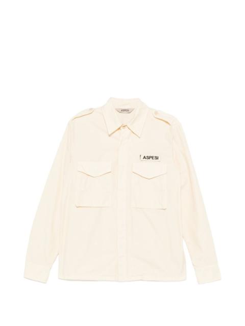 Aspesi logo-patch epaulette shirt