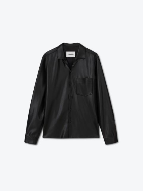 Nanushka DUCO - OKOBOR™ alt-leather long sleeve shirt - Black