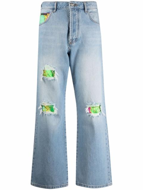 PHILIPP PLEIN distressed cropped jeans