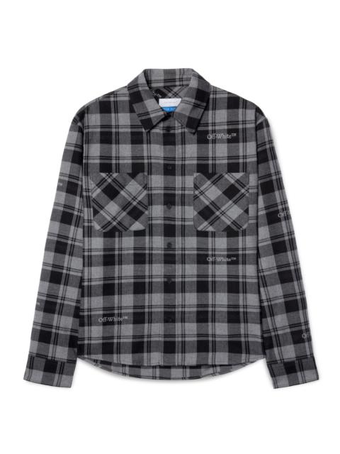Off-White Dark Grey/black Check Flannel Shirt