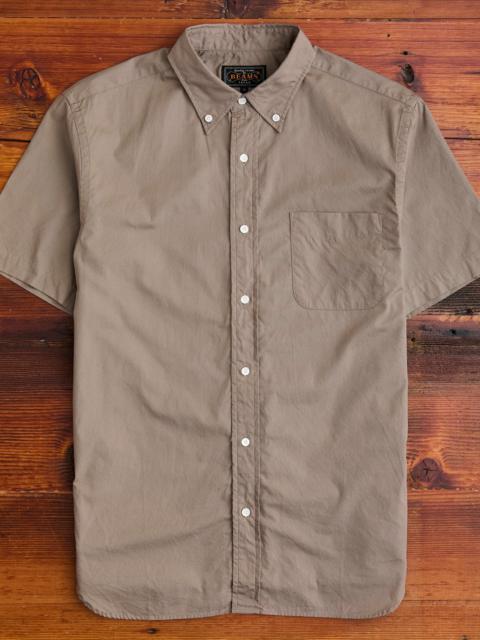 BEAMS PLUS Broad Cloth Short Sleeve Button-Down Shirt in Beige