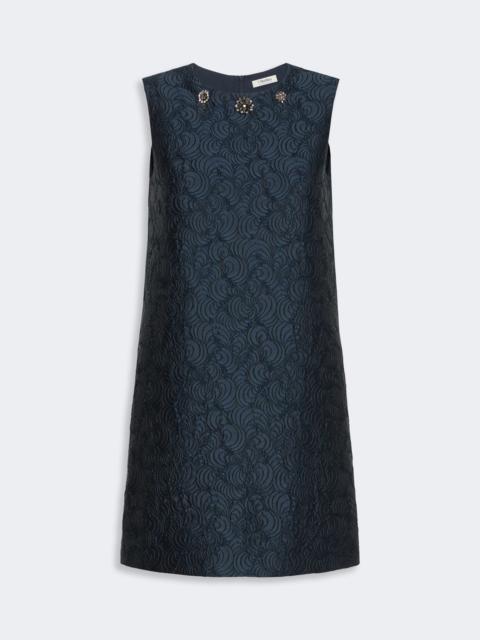 'S Max Mara VICOLO Cotton-blend princess-line jacquard dress - MIDNIGHTBLUE