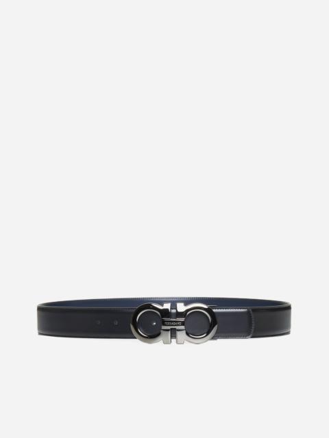 Gancini leather reversible belt