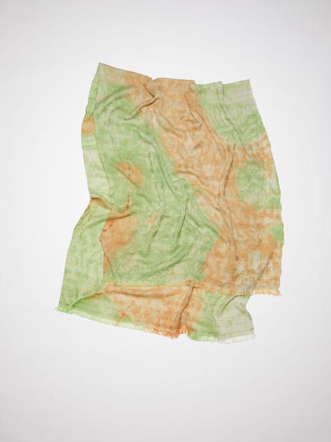 Acne Studios Tie-dye peace scarf - Green/orange