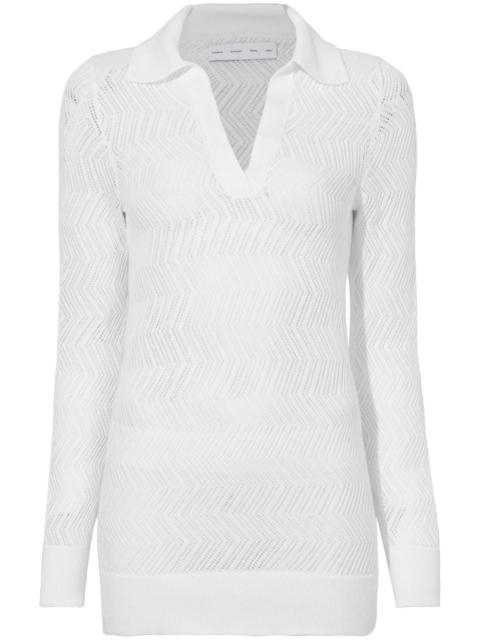 Proenza Schouler Agnes zig-zag pointelle knitted jumper