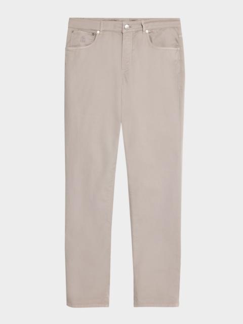 Brunello Cucinelli Men's Dyed Cotton Straight-Fit Five-Pocket Pants