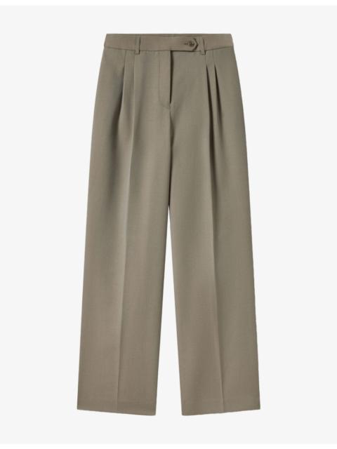 WHISTLES High-Rise Straight-Leg Wool-Blend Trousers