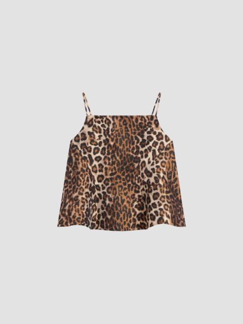 Givenchy Women's Sliced Top in Leopard Jacquard - Brown