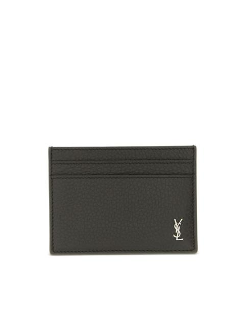 SAINT LAURENT Tiny Cassandre metal-logo card holder