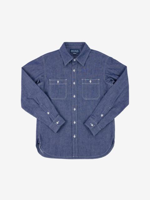 Iron Heart IHSH-363-NAV 10oz Organic Chambray Work Shirt - Navy Blue