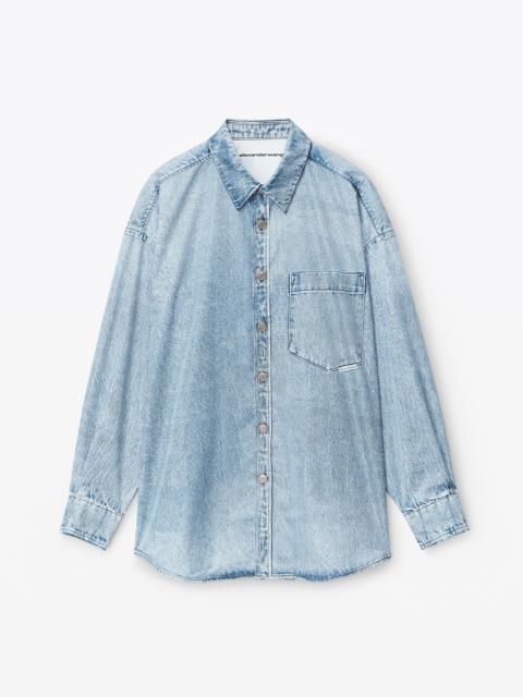 Alexander Wang printed denim shirt in nylon