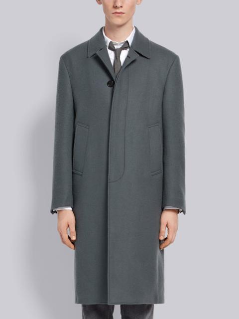 Medium Grey Double Face Cashmere Unconstructed Bal Collar Overcoat
