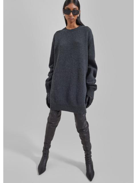 The Frankie Shop Maxime Knit Sweater Dress - Dark Grey Melange